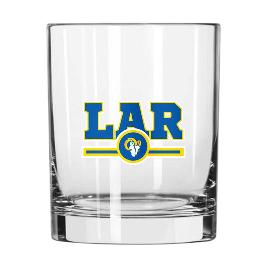 Los Angeles Rams 14oz Letterman Rock Glass - Logo Brands - Flyclothing LLC