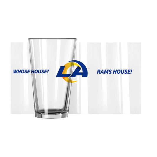 LA Rams Our House Slogan 16oz Pint Glass - Logo Brands - Flyclothing LLC