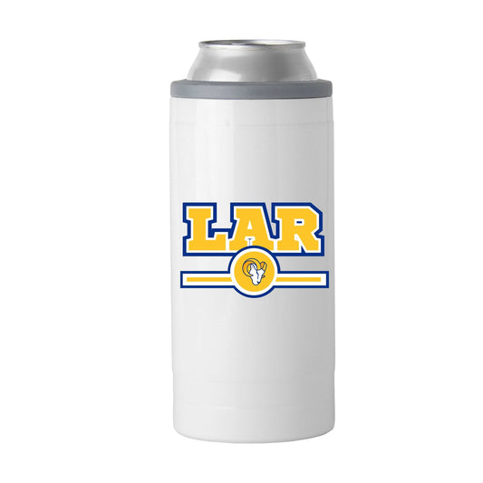 LA Rams Letterman 12 oz Slim Can Coolie - Logo Brands - Flyclothing LLC