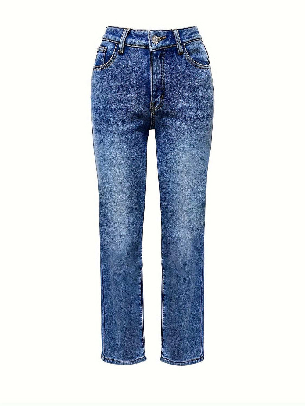 Straight Leg Jeans with Pockets - Trendsi - Flyclothing LLC