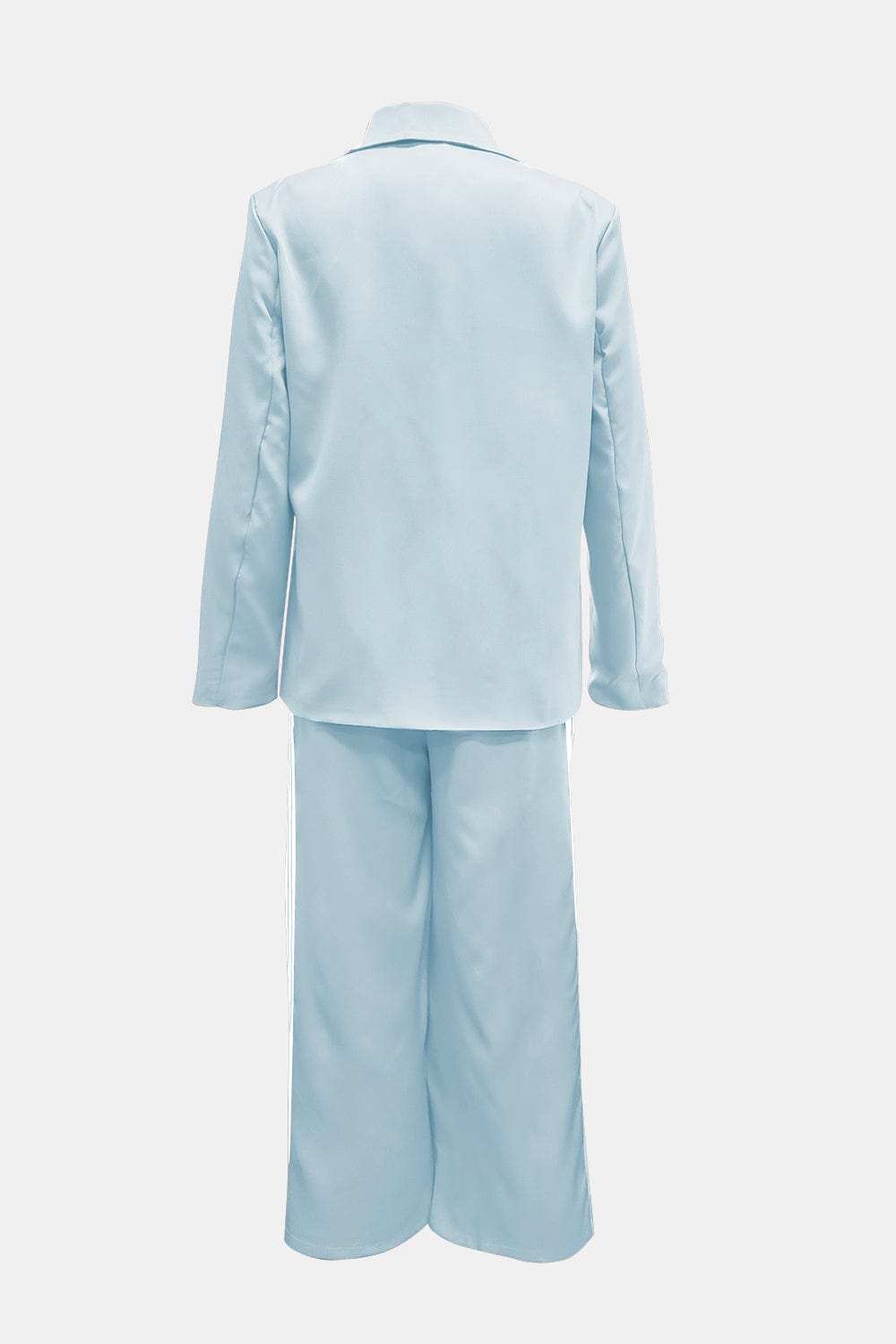 Side Striped Long Sleeve Blazer and Pants Set - Trendsi - Flyclothing LLC