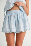 MABLE Embroidered Crop Cami and Balloon Mini Skirt Set - Trendsi - Flyclothing LLC