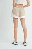 MABLE Drawstring Waist Contrast Trim Detail Shorts - Trendsi - Flyclothing LLC