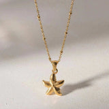 18K Gold Plated Starfish Pendant Necklace - Trendsi - Flyclothing LLC