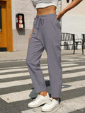Elastic Waist Tapered Pants - Trendsi - Flyclothing LLC