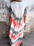 Full Size Pocketed Tie-Dye Short Sleeve Dress - Trendsi - Flyclothing LLC