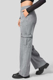 High Waist Straight Leg Cargo Jeans - Trendsi - Flyclothing LLC