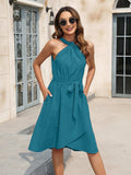 Tied Round Neck Sleeveless Dress - Trendsi - Flyclothing LLC