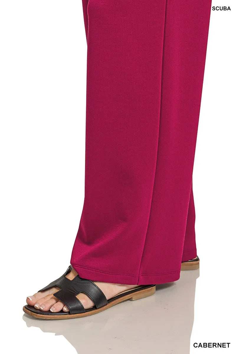 Zenana Scuba Crewneck Sweatshirt and Pants Set - Trendsi - Flyclothing LLC