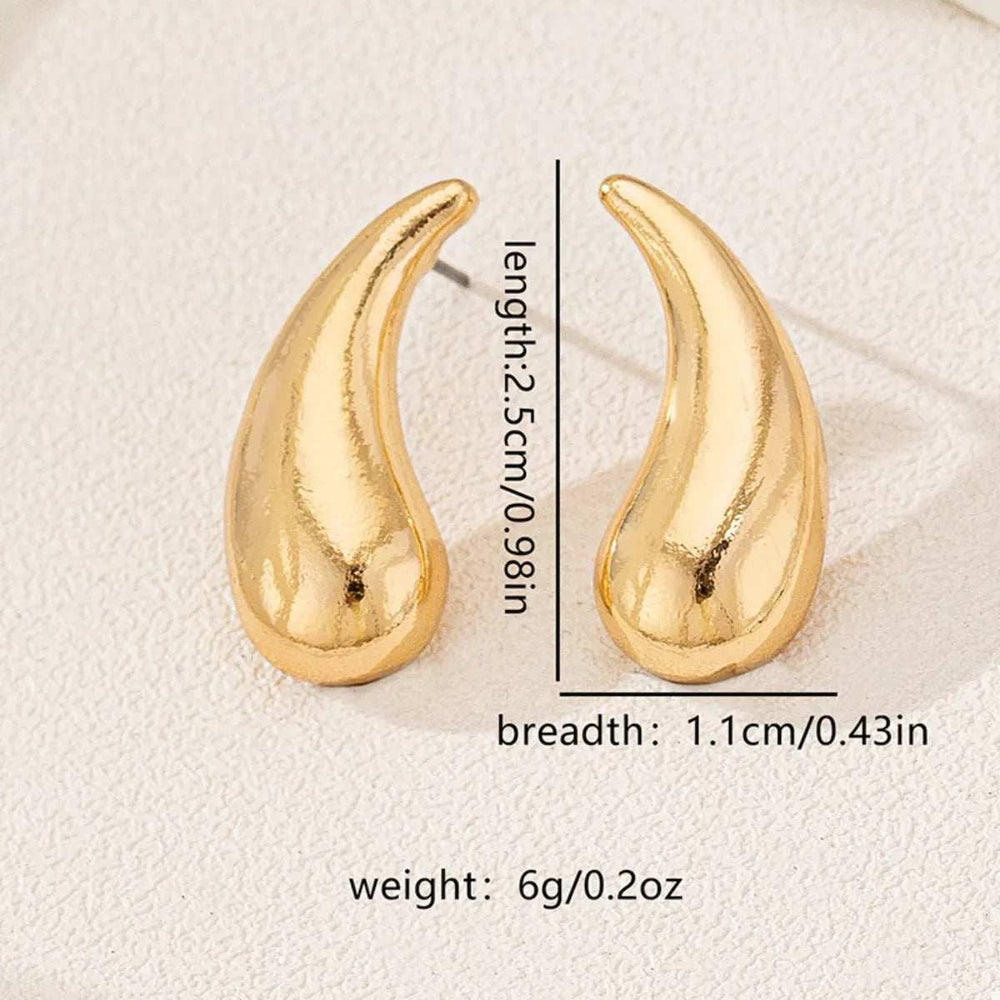 Curved Teardrop Stud Earrings - Trendsi - Flyclothing LLC