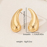 Curved Teardrop Stud Earrings - Trendsi - Flyclothing LLC