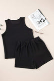Round Neck Sleeveless Top and Shorts Set - Trendsi - Flyclothing LLC