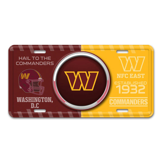NFL - Washington Commanders Embossed Metal License Plate - Logo Brands - Flyclothing LLC