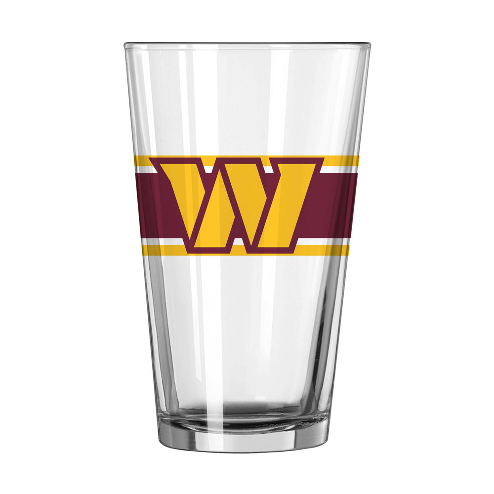Washington Commanders 16oz Stripe Pint Glass - Logo Brands - Flyclothing LLC