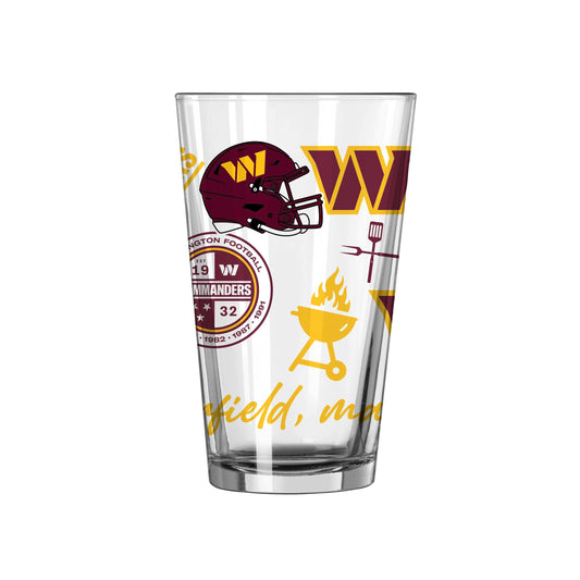Washington Commanders 16oz Native Pint Glass - Logo Brands - Flyclothing LLC
