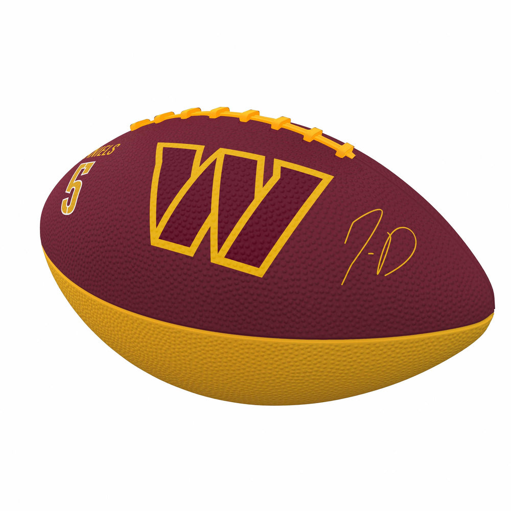 Washington Commanders Jayden Daniels Players Junior Size Rubber Football - Logo Brands - Flyclothing LLC