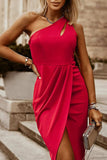 Ruched Cutout Single Shoulder Dress - Trendsi - Flyclothing LLC
