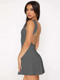 Backless Wide Strap Mini Dress - Trendsi - Flyclothing LLC