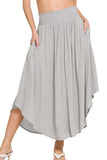 Zenana Woven Crinkle Smocked Waist Maxi Skirt W Pockets - Trendsi - Flyclothing LLC
