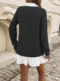 Devine Ruffle Hem Long Sleeve Mini Dress - Trendsi - Flyclothing LLC