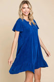 Culture Code Full Size Short Sleeve Ruffled Asymmetric Hem Dress - Trendsi - Flyclothing LLC