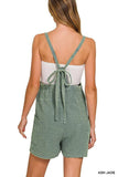 Zenana Washed Double Gauze Tie Back Rompers - Trendsi - Flyclothing LLC
