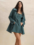 Tie Shoulder Mini Dress and Long Sleeve Top Set - Trendsi - Flyclothing LLC