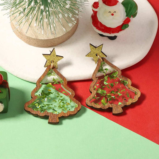 Christmas Tree Star Earrings - Trendsi - Flyclothing LLC