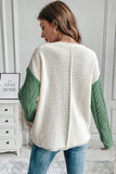 Double Take Full Size Color Block Drop Shoulder Sweater - Trendsi - Flyclothing LLC