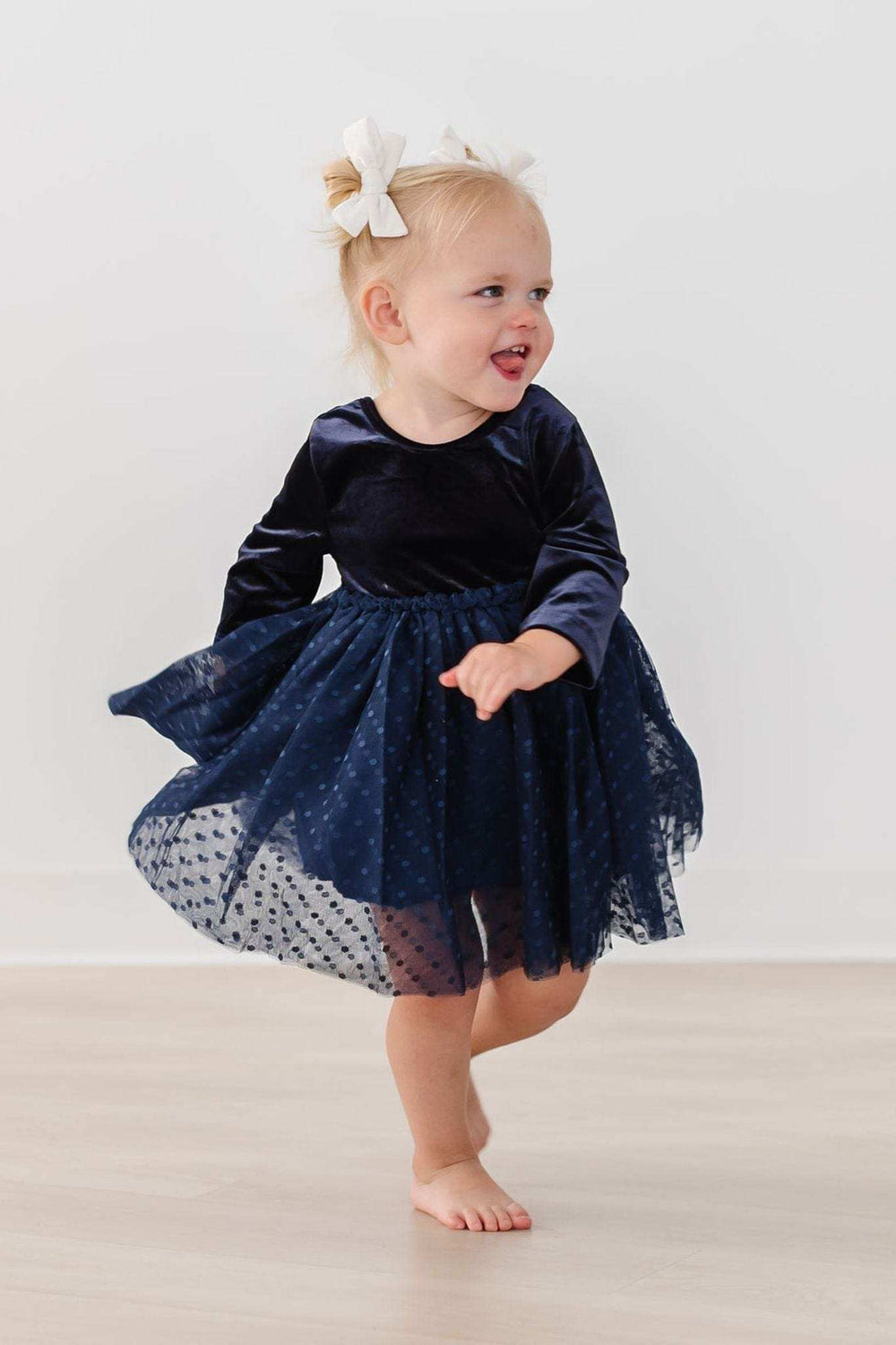 Light Navy Velvet Tutu Dress - Mila & Rose ® - Flyclothing LLC