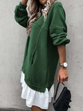 Devine Ruffle Hem Long Sleeve Mini Dress - Trendsi - Flyclothing LLC