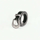 Studded Rhinestone PU Leather Belt - Trendsi - Flyclothing LLC