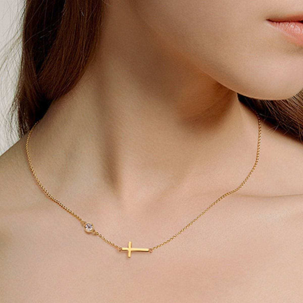 Cross 925 Sterling Silver Moissanite Necklace - Trendsi - Flyclothing LLC