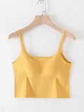 Scoop Neck Cropped Cami with Chest Pads - Trendsi - Flyclothing LLC