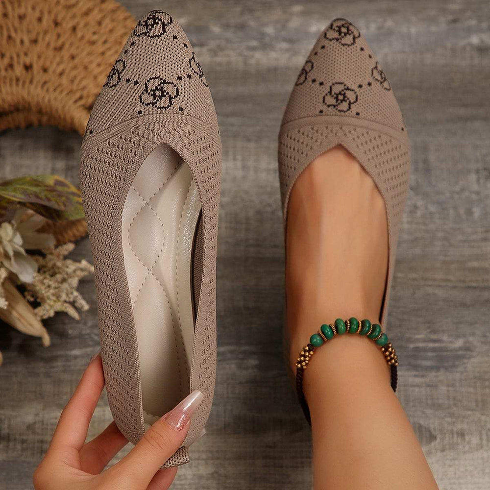 Point Toe Mesh Flat Slip-Ons - Trendsi - Flyclothing LLC