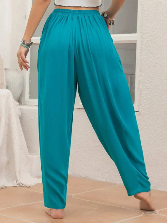 Drawstring Wide Leg Pants with Pockets - Trendsi - Flyclothing LLC