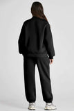 Quarter Zip Long Sleeve Top and Pants Set - Trendsi - Flyclothing LLC