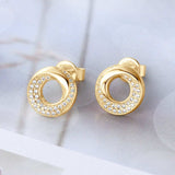 925 Sterling Silver Inlaid Moissanite Stud Earrings - Trendsi - Flyclothing LLC