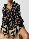 Collared Neck Long Sleeve Cardigan - Trendsi - Flyclothing LLC
