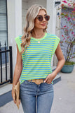 Contrast Striped Round Neck T-Shirt - Trendsi - Flyclothing LLC