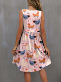 Printed Round Neck Sleeveless Dress - Trendsi - Flyclothing LLC