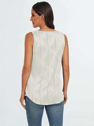 Round Neck Wide Strap Tank - Trendsi - Flyclothing LLC