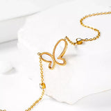 18K Gold-Plated Butterfly Necklace - Trendsi - Flyclothing LLC