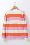 Color Block V-Neck Long Sleeve Sweater - Trendsi - Flyclothing LLC