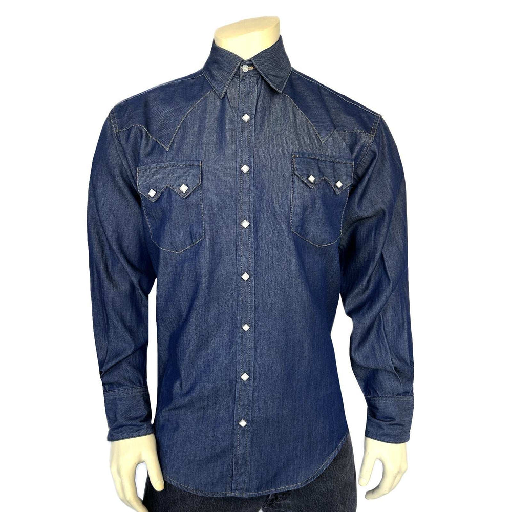 Rockmount Ranch Wear Mens Tencel Denim Sawtooth Western Shirt - Rockmount Clothing - Flyclothing LLC