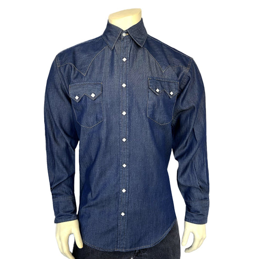Rockmount Ranch Wear Mens Tencel Denim Sawtooth Western Shirt