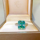 2 Carat 925 Sterling Silver Moissanite Rectangle Shape Ring - Trendsi - Flyclothing LLC