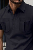 Men's Full Size Collared Short Sleeve Polo Plus Size - Trendsi - Flyclothing LLC