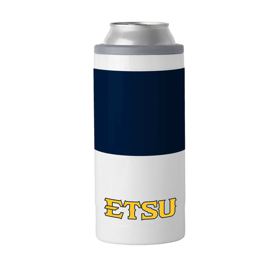 East TN State U 12oz Colorblock Slim Can Coolie - Logo Brands - Flyclothing LLC
