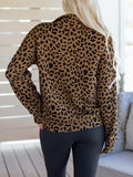 Leopard Print Quarter Zip Sweatshirt - Trendsi - Flyclothing LLC